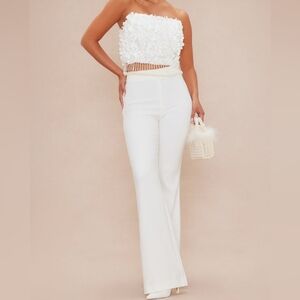 Fashion Nova Strapless White Jumpsuit